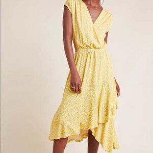 Maeve Yellow Patterned High-Low Dress